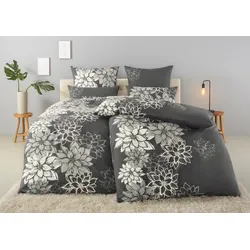 Bettwäsche »Susan in Gr. 135x200 oder 155x220 cm«, in verschiedenen Qualitäten, romantische Bettwäsche mit Blumen, 41106722-0 anthrazit 1 St.