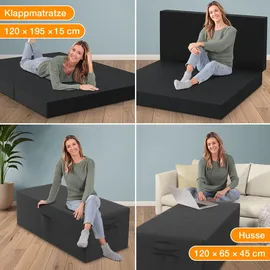 eloneo Klappmatratze 120 x 195 x 15 cm H2 Polyester