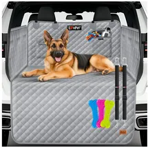 Lovpet Kofferraumschutz Hund gesteppt mit Seiten- und Ladekantenschutz Universale Kofferraum-schutzmatte für Hunde Hundedecke Wasserabweisend & Kratzfest mit Sicherheitsgurt und Zubehör