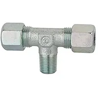 Riegler T-Einschraubverschraubung, R 1/2 a., Rohr-Außen-Ø 18, Stahl verz.,