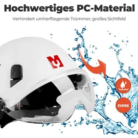 mustbau Sicherheitshelm-Set, EN397 Schutzhelm mit Ohr- und Gesichtsschutz, verstellbares Kopfband von 53 bis 63 cm, strapazierfähiges ABS-Material