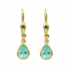 Paar Ohrhänger ADELIA ́S "Damen 585 Gold Ohrringe Ohrhänger mit Aquamarin", blau, Ohrringe, Damen, Damen, Gelbgold 585-Gold, Gelbgold 585, Gold, mit Aquamarin Goldschmuck für Damen