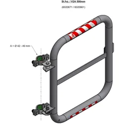 Hailo Professional Schranken mit Knieleiste 500 mm Stahl verzinkt