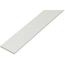 GAH Alberts Flachstange glatt, ungelocht, L1000mm B20mm, S2mm Kunststoff weiß durchgef.