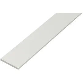 GAH Alberts Flachstange glatt, ungelocht, L1000mm B20mm, S2mm Kunststoff weiß durchgef.