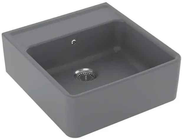 Villeroy und Boch Spülstein Einzelbecken 632061SL Ablaufgarnitur, Handbetätigung, Befestigungssatz, Stone