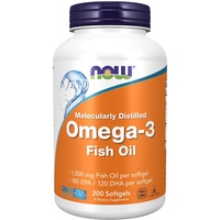 NOW Foods Molecularly Distilled Omega-3 Softgels 200 St.