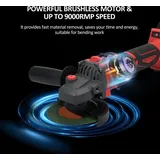 Seesii Akku Winkelschleifer 21V Winkelschleifer mit 4.0Ah Akkus & Ladegerät, 9000RPM Bürstenschleifer Werkzeuge