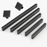 Voleseni Möbelgriffe Aluminum Bogengriffe Zubehör Möbel Möbelknopf Schrankgriffe Schubladengriffe Handgriff Küchenschränke Knöpfe (16mm, Schwarz)