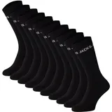 JACK & JONES JACK&JONES Kinder Tennissocken, 10er Pack - JACBASIC LOGO TENNISSOCK, Baumwollmischung, Logo Schwarz 33-37