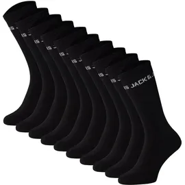 JACK & JONES JACK&JONES Kinder Tennissocken, 10er Pack - JACBASIC LOGO TENNISSOCK, Baumwollmischung, Logo Schwarz 33-37
