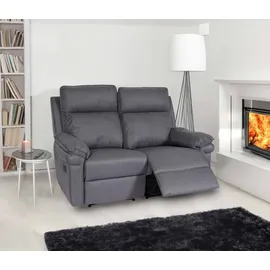 MCW 2er Kinosessel MCW-L94, Relaxsessel Fernsehsessel Sofa, Armlehne Liegefunktion Nosagfederung Stoff/Textil ~ dunkelgrau