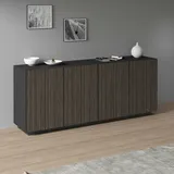 INOSIGN Sideboard »Vega Sideboard,Kommode,200 cm«, mit 4 Türen,Fronten mit Rillen-Optik,