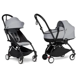 Babyzen Duo Kinderwagen Yoyo2 6+ mit Bassinet - Nero - Stone