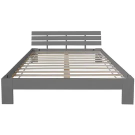 Homestyle4u Holzbett 180 x 200 cm Grau