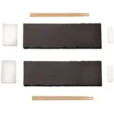 KESPER Sushi-Set grau Schiefer B/L: ca. 10x30 cm