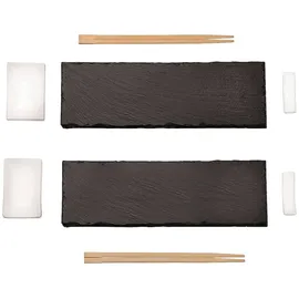 KESPER Sushi-Set grau Schiefer B/L: ca. 10x30 cm