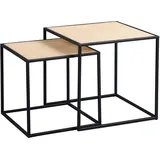 m2 Kollektion 2-Satztisch, Metall, Braun, Schwarz, Luke