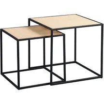 m2 Kollektion 2-Satztisch, Metall, Braun, Schwarz, Luke