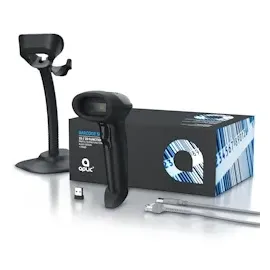 Aplic Handscanner Wireless Barcode Scanner 2.4 GHz 1D 2D, 2000 mAh, inkl. Standfuß