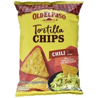 Old El Paso Tortilla Chips Chili – Tortilla Chips mit Chili-Geschmack aus Mais gebacken – Glutenfrei – 1 x 185 g