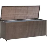 vidaXL Aufbewahrungstruhe Poly Rattan Braun Auflagenbox Gartentruhe Kissenbox