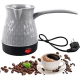 BORDEAG Elektrische Kaffeekanne, 500 ml Elektrische Türkische Kaffeemaschine, 220V Espressokocher Induktion, Türkische Kaffeekocher, Elektrische Türkische Kaffeekanne für Zuhause, Büro, Reisen, Grau