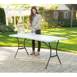 Lifetime Kunststoff Klapptisch Camping | Weiß | 183x76x74 cm