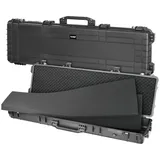 HMF Outdoor Transportkoffer ODK200, Wasserdichter IP67 Hartschalenkoffer mit Rasterschaumstoff, 135 x 41 x 15,5 cm, Schwarz