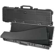 HMF Outdoor Transportkoffer ODK200, Wasserdichter IP67 Hartschalenkoffer mit Rasterschaumstoff, 135 x 41 x 15,5 cm, Schwarz