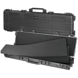 HMF Outdoor Transportkoffer ODK200, Wasserdichter IP67 Hartschalenkoffer mit Rasterschaumstoff, 135 x 41 x 15,5 cm, Schwarz