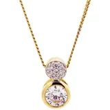 HOPLO Kreuzanhänger Gold Anhänger Zirkonia mit Goldkette massiv 333-8 Karat Gold 60 cm, Made in Germany 60 cm Unisex