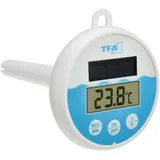 TFA Dostmann Digitales Solar-Poolthermometer Poolthermometer Weiß, Türkis