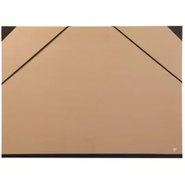 Clairefontaine 44600C Kraft Zeichenmappe (Gummizug, Rücken 30 mm, innen: 60 x 85 cm, außen: 67 x 94 cm, ideal zur Aufbewahrung Ihrer Werke) braun