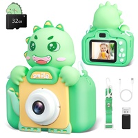 Kinder Kamera, 2.0”Display Digitalkamera Kinder, Selfie Digitalkamera Kinder, Mini Kameraspielzeug Dinosaurier Spielzeug für Kinder im Alter 3-12