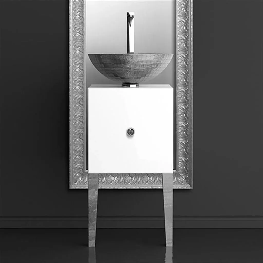 Glassdesign Monnalisa Florence Schrankmöbel FLBFAFASFTF4 - Silber (Blattauflage 3D)