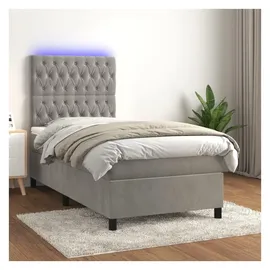 vidaXL Boxspringbett 100 x 200 cm Hellgrau