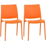 CLP Maya Gartenstuhl-Set 44 x 50 x 81 cm orange 2 St.