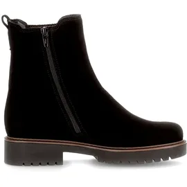 Gabor Chelseaboots GABOR "KOS", Damen, Gr. 39, schwarz, Elastischer Einsatz, Veloursleder, unifarben, Basic, Schuhe Chelseaboots, Blockabsatz, Stiefelette in Komfortweite H (= sehr weit)