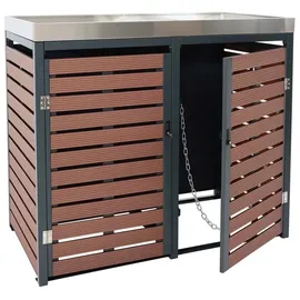 MCW Mülltonnenverkleidung K14 124 x 134 x 84 cm walnuss