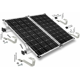 Power-Bude Befestigungs-Set für 2 Solarmodule - für Biberschwanz Ziegel für Solarmodule mit 40mm Rahmenhöhe