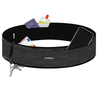 Formbelt Formbelt® Plus Sport-Bauchtasche mit Reißverschluss, Laufgürtel für Handy Smartphone, elastische Lauftasche iPhone 8 8 Plus X 7 Plus + Samsung Galaxy S-7 S8 Plus Reise-Hüfttasche (grau, M)