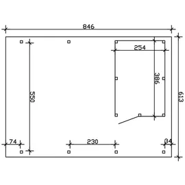 SKANHOLZ Emsland Flachdach Doppelcarport 6,13 x 8,46 m unbehandelt mit Abstellraum