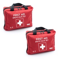 Erste-Hilfe-Tasche mit Sofort-Kältekompressen, Rettungsdecke und Pflastersortiment - 103-teilig gefüllt - Set - Zuhause & Outdoor (2 Stück)