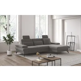 sit&more Ecksofa Morris L-Form Polyester 3-Sitzer Grau