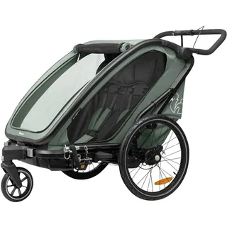 hauck Fahrradanhänger Bike n Walk Duo Dark Green, Oliv