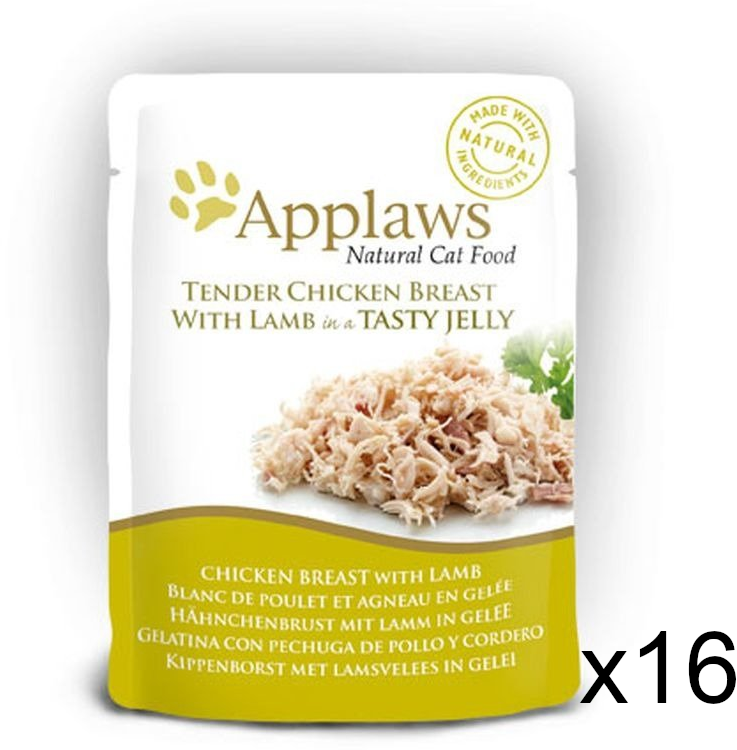 Applaws Sachet Hühnerbrust mit Lamm in Gelee 16x70g (Rabatt für Stammkunden 3%)