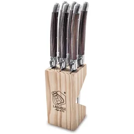 Laguiole Style de Vie Steakmesser Premium Line, Dunkles Holz 6 Stück
