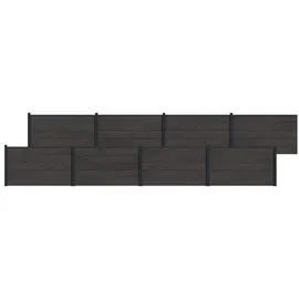 vidaXL Zaunlatte 8 pcs  Schwarz/Aluminium