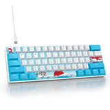 SOLIDEE mechanische Gaming Tastatur 60 Prozent,61 Tasten kompakte mechanische Tastatur RGB Hintergrundbeleuchtung,60% Prozent Tastatur mechanisch QWERTY,Roter Schalter für Win/Mac PC Laptop(61 Sea)